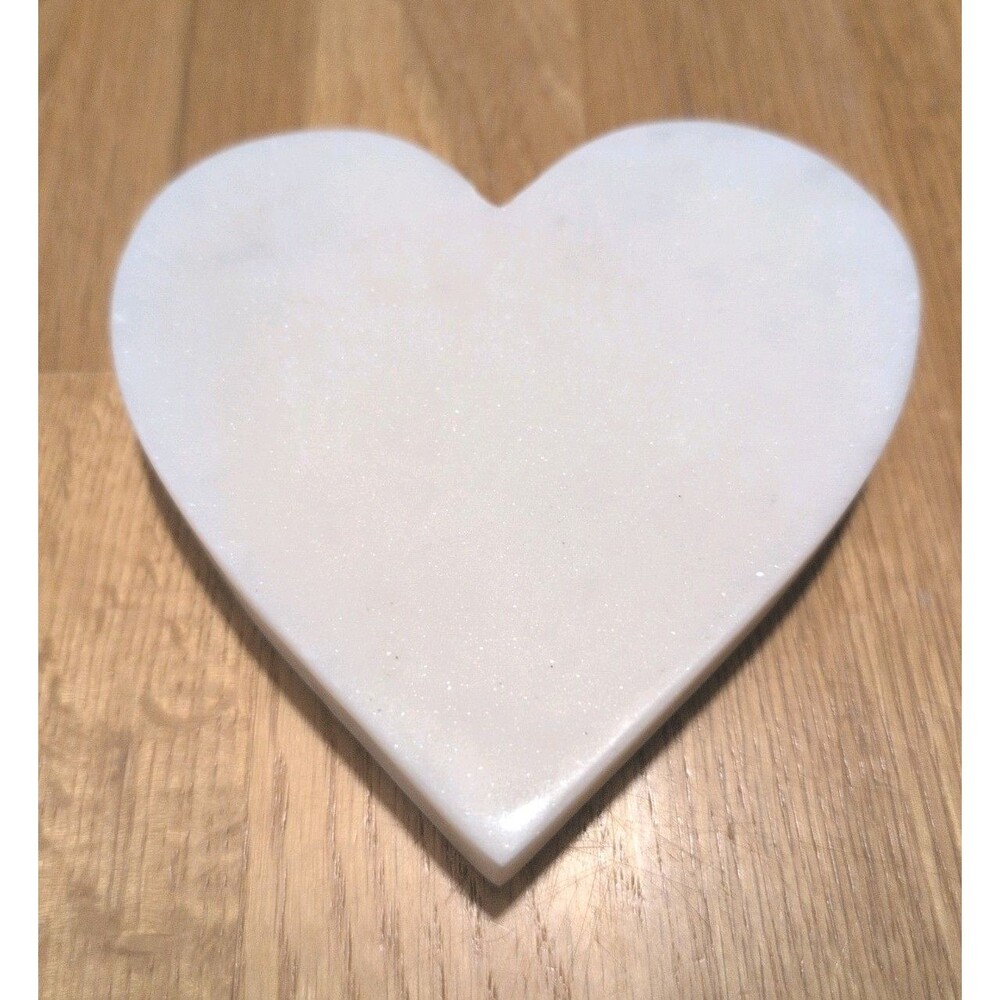 Marble Heart Stone 5x5" coaster, decorative trinket dish, paperweight, Candle
